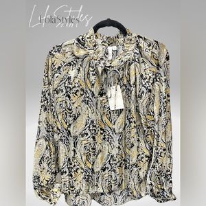 Elan Paisley Chiffon Top